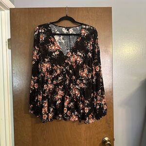 Torrid Ruched Floral Blouse